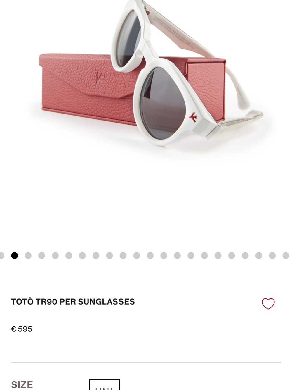 Isaia White Sunglasses with Red Case